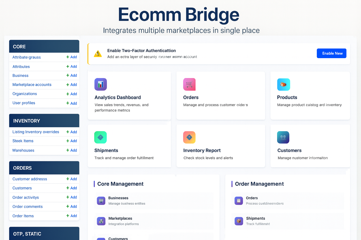 eComm Bridge – Multi-Marketplace Integration SaaS Platform